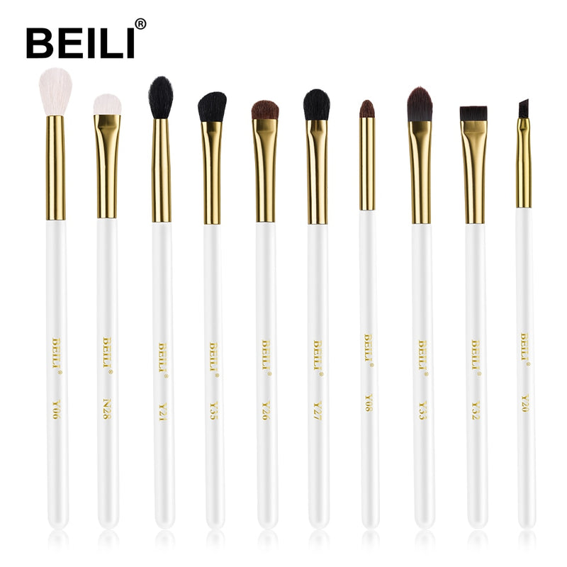 BEILI Black 10-19Pcs Makeup Brushes Natural Hair Eyeshadow Blending Eyeliner Makeup Brush Set Shader Eyebrow brochas maquillaje