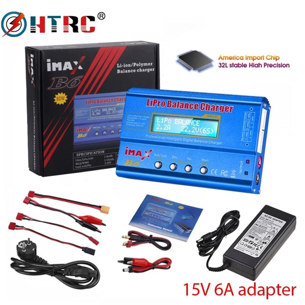 HTRC IMAX B6 80W Lipo Charger For NiMh Li-ion Ni-Cd Lipo Battery Charger Balance Discharger+15V 6A Adapter Optional Rc Charger