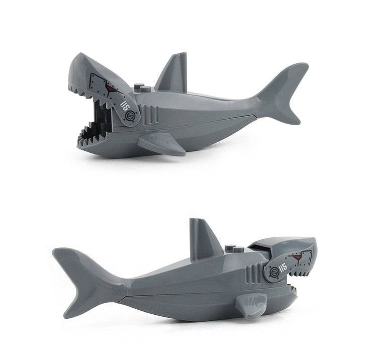 Animals Figures Dinosaurs Tiger Shark Wolf Monkey Giraffe Dinosaur Figure Model Building Blocks Toys for Children Kids Gifts