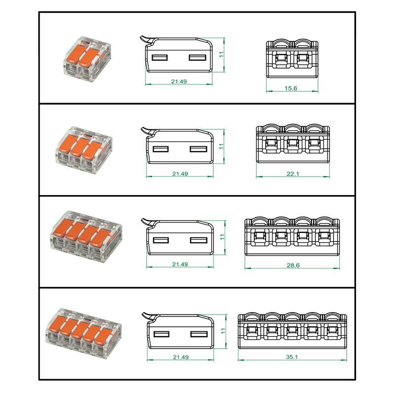 0.4-6.0mm 30/50/100 Pieces &amp; SET Mini Fast Universal Wire Connector Easy Quick Wiring Car &amp; Solar Energy Terminals