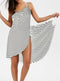 YILINHAN New  Fashion Scarf Women Bathing Suit Bikini Swimwear Striped Sling Cover Up Backless Beach Maxi Dress Wrap Pareo