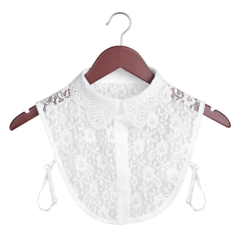 Women Cotton Lace Fake Collar Blouse Vintage Detachable Collar Women&