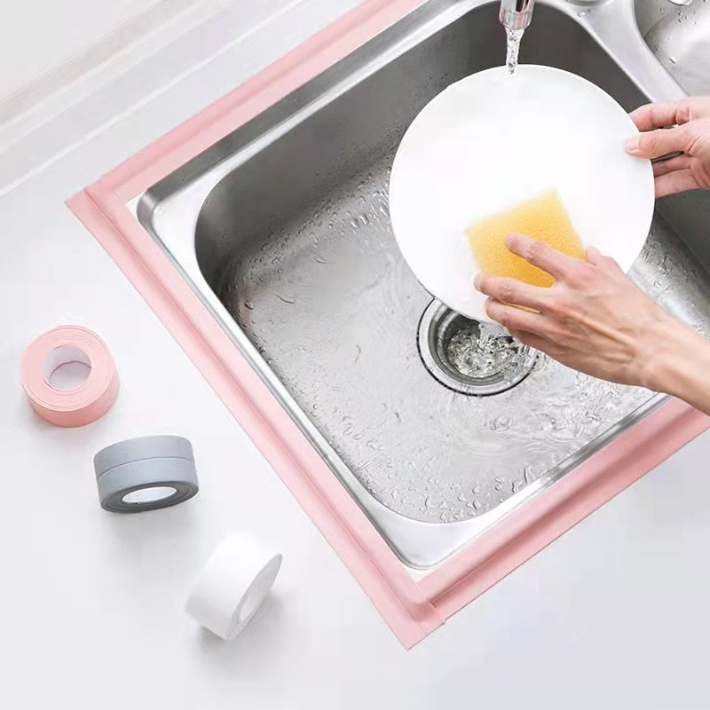 3.2M Waterproof Sealing Tape Bathroom Kitchen Sealing Strip Shower Sink Bath Sealer PVC Self Adhesive Sealant Tape Wall Sticker