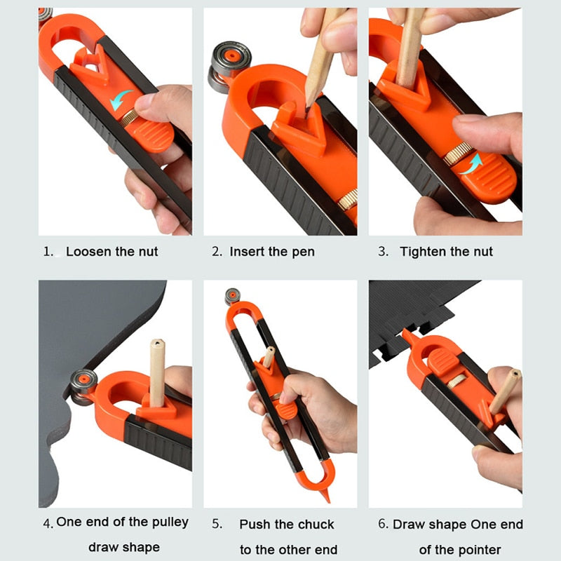 Profile Scribing Ruler Contour Gauge With Lock Adjustable Locking  Precise Woodworking Measuring Gauge Measurement Tool In Stock