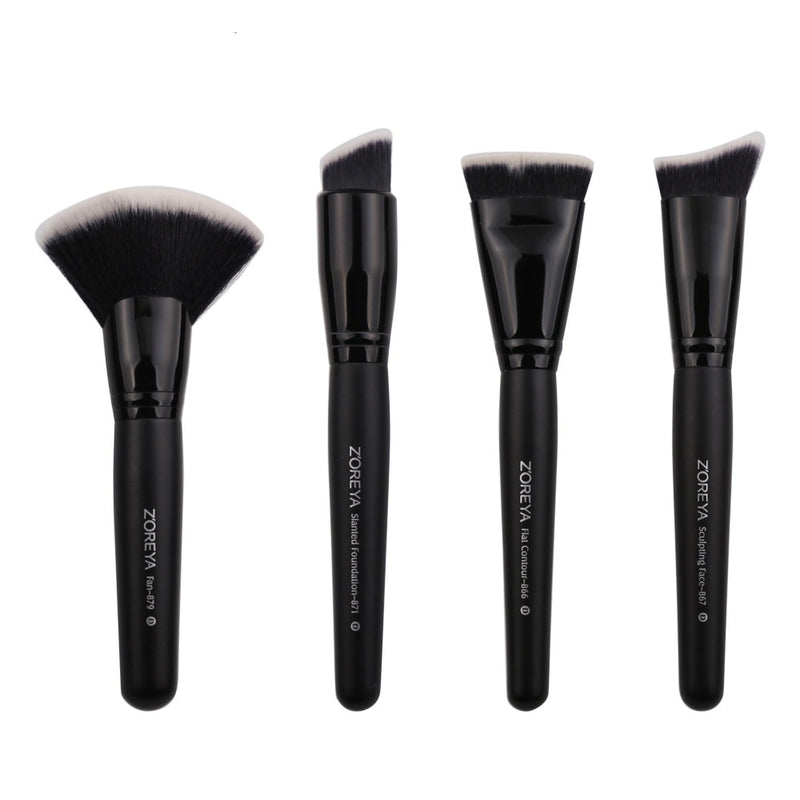 ZOREYA 7/15pcs Black Makeup Brushes Set Eye Shadow Powder Foundation Concealer Cosmetic Brush Makeup Blending Beauty Tools