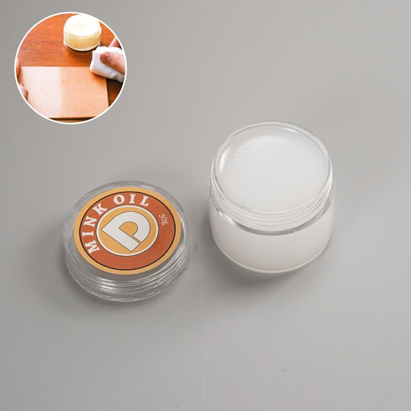 30ml/100ml Mink Oil Cream For Leather Shoes Bags Leather Care Cream Practical Leather Maintenance Cream Leathercraft Accessories