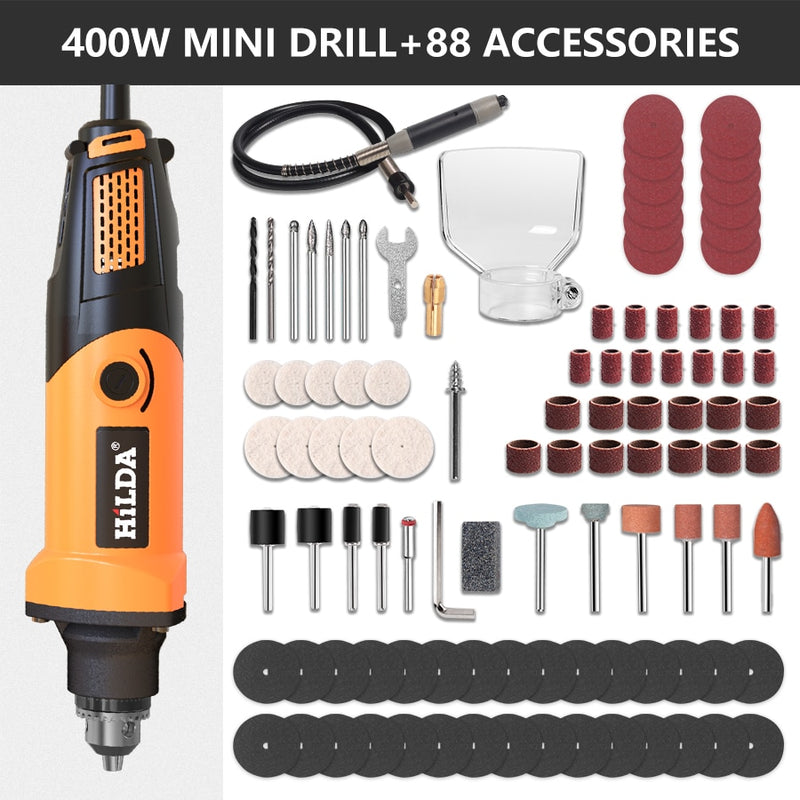 HILDA Electric Drill Mini Engraver Rotary Tool 400W Mini Drill 6 Position Rotary Tools Mini Grinding Machine