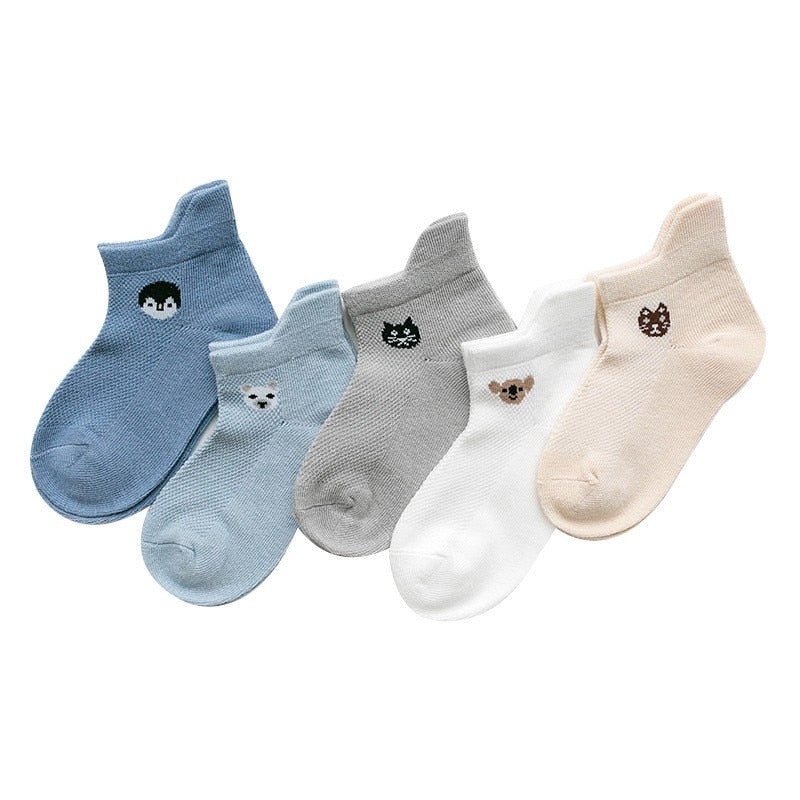 5Pairs/lot 0-3Y Infant Baby Socks Baby Socks for Boys Girls Cotton Mesh Newborn Toddler First Walkers Baby Clothes Accessories
