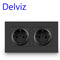 Delviz EU Standard USB socket, Double Outlet,16A Quality power panel AC 110~250V 146mm * 86mm,Double frame Wall USB Power Outlet
