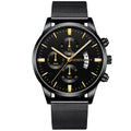 2022 Men&#39;s Fashion Business Calendar Watches Men Luxury Blue Stainless Steel Mesh Belt Analog Quartz Watch relogio masculino