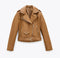 Spring and Autumn 2022 belt detachable epaulet motorcycle jacket leather jacket