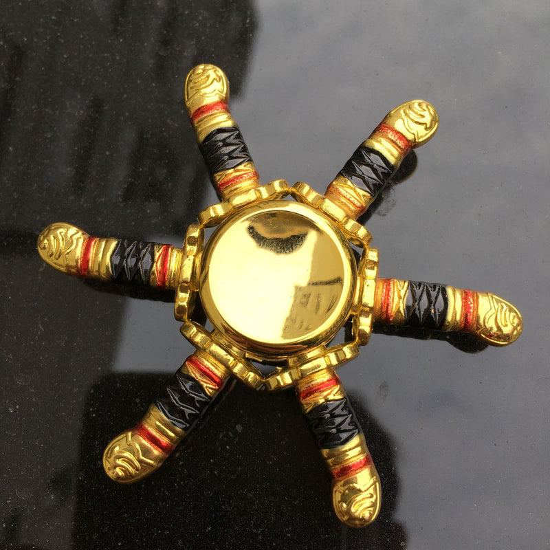 Anime Game Weapon Fidget Spinner Colorful Metal Zinc Alloy Ninja Shuriken Darts Hand Spinner Smooth Electroplate Fidget Gryo Toy