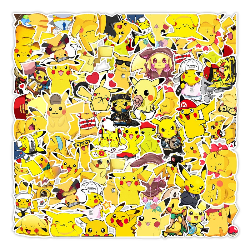 10/50pcs Kawaii Pokemon Anime Stickers Pikachu Stickers Laptop Suitcase Skateboard Guitar Phone Cartoon Stickers Kid Gift Toys