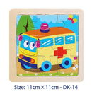 11X11CM Kids Wooden Puzzle Toy Vehicle Animal Jigsaw Cartoon Animal Traffic Tangram Toys Educational Toys Puzzles for Kids Gifts