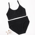 Seamless Women Bra Briefs Set Push Up Bra Crop Top High Waist Panties Sexy Lingerie Set Low Back Bralette Fitness Underwear Set