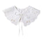 Royal Style Cotton Fake Collar Shawl Wrap Hollow Out Floral Lace Ruffled Trim Necklace Pointed Triangle Lapel Blouse