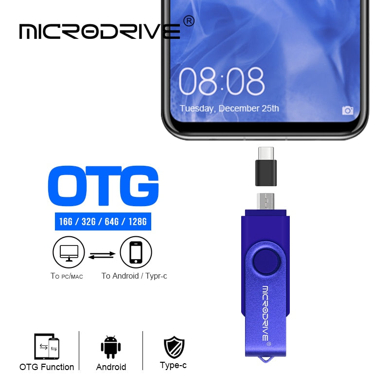 High Speed USB Flash Drive OTG Pen Drive 128gb 64gb Usb Stick 32gb type-c Pendrive Flash Disk for Android SmartPhone/PC