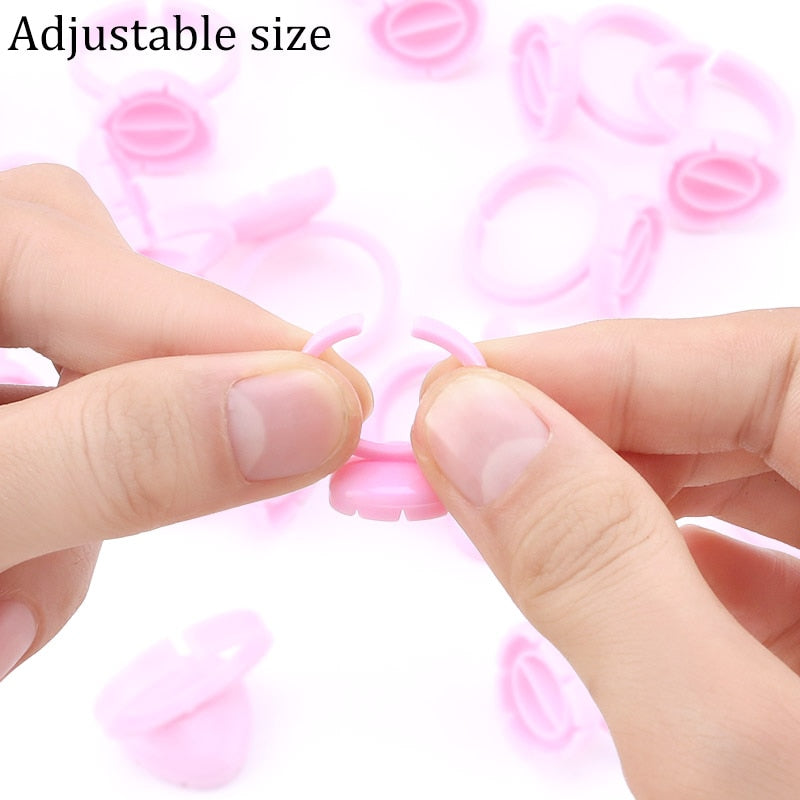Wholesale 50/100Pcs Disposable Eyelash Glue Fan Cup Rings Holder  Container Tattoo Pigment Eyelash Extension Tools Lash Supplies