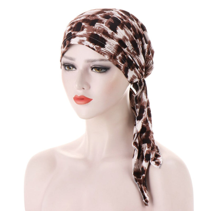 2021 New Elastic Fashion Turban Hat Solid Color Women Warm Winter Headscarf Bonnet Inner Hijabs Cap Muslim Hijab femme Wrap Head