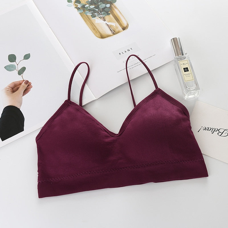 High Elastic Bra Women Gathering Bralette Push Up Bra Summer Anti-light Korean Style Wild Bra Tube Top Sexy No Rims Lingerie