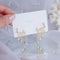 JUWANG Luxury Plated 14K Real Gold Leaves Earring Delicate Micro Inlaid Cubic Zircon CZ Stud Earrings Wedding Jewelry Pendant