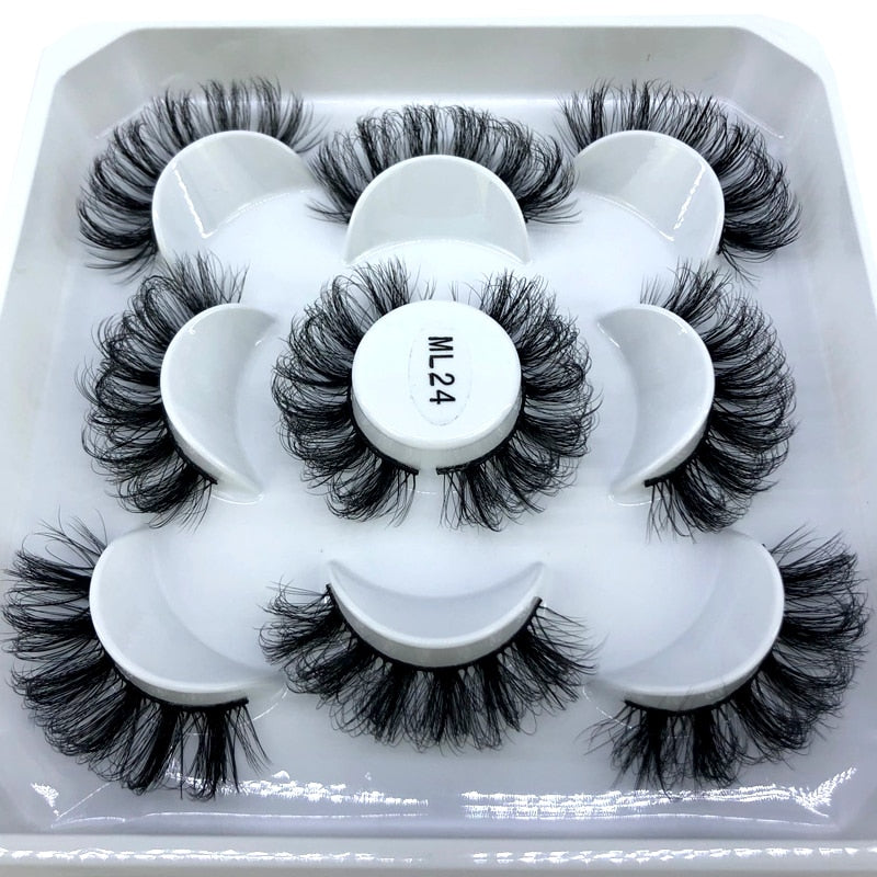 2022 New 5 pairs natural false eyelashes fake lashes long makeup 3d mink lashes eyelash extension mink eyelashes short eyelashes