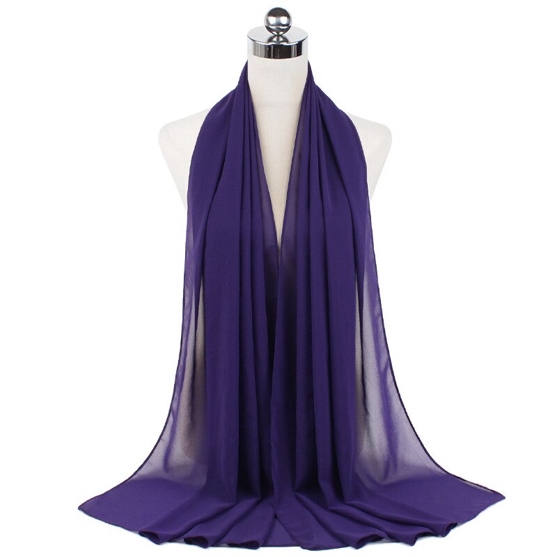 72*175cm Hijab Chiffon 2021 Maxi Big Size Scarf For Muslim Women Headscarf Ladies Headwraps Pashmina Hijab Muslim Fashion Islam
