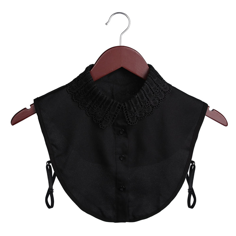 Fashion White Black Lace Fake Collar Blouse Vintage Detachable Shirt False Collar Lapel Blouse Top Women Clothes Accessories