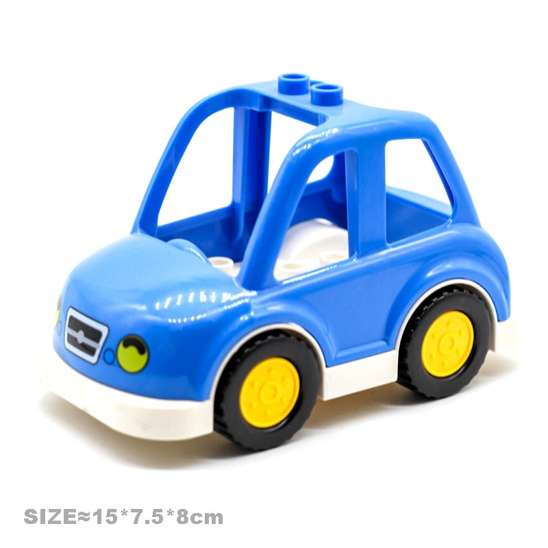 Car Model Children Assemble Toys Big Building Blocks City Traffic Parts Vehicle Trailer Chassis Boat Motorcycle Compatible brick