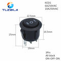 1PCS ON/OFF Round Rocker Switch LED illuminated Car Dashboard Dash Boat Van 12V 24V / 6A 250V / 10A 125V 2/3/4PIN Switch 20MM