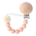 Baby Pacifier Chain Wooden Handmade Chain Silicone Wooden Plastic Clip  Baby Nipple Clips Teether Necklace baby Chew accessories