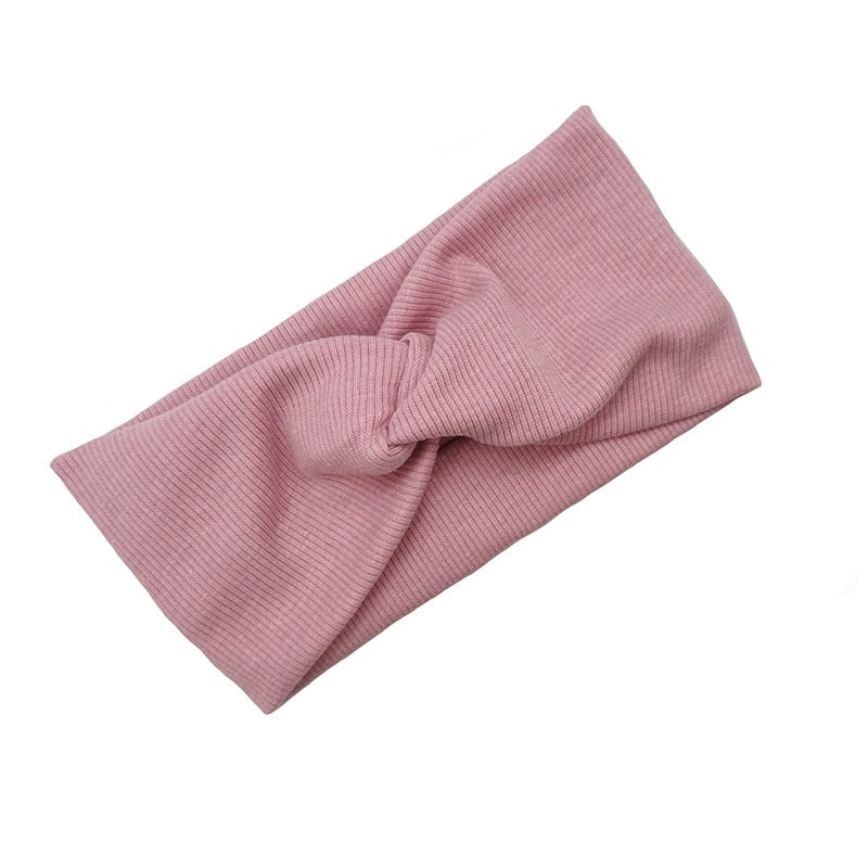 1 PCS Spring Summer Solid Color Baby Headband Girls Twisted Knotted Soft Elastic Baby Girl Headbands Hair Accessories Large Size