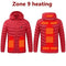 2021 NWE Men Winter Warm USB Heating Jackets Smart Thermostat Pure Color Hooded Heated Clothing Waterproof  Warm Jackets
