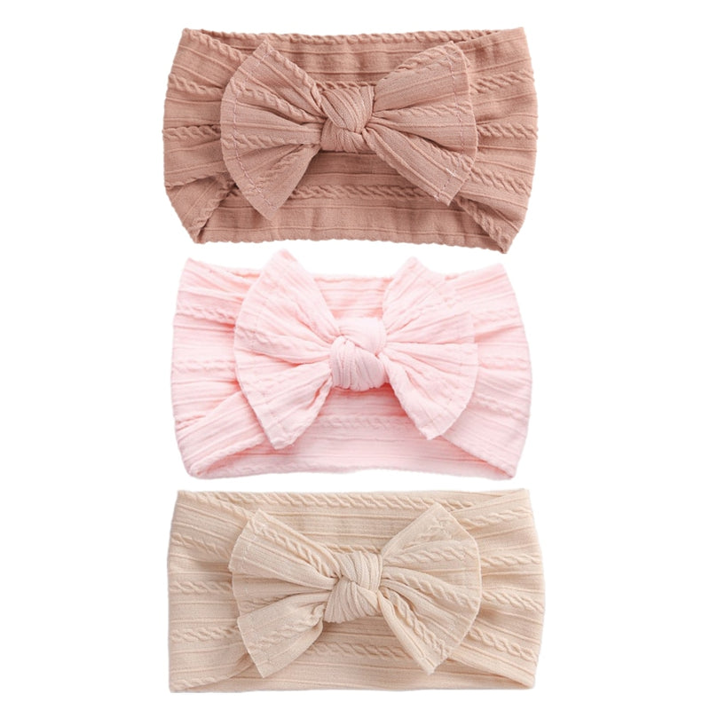 3pcs/lot Cable Knit Baby Girl Headband Bandeau Bebe Nylon Headbands for Newborn Girls Elastic Hair Band Baby Hair Accessories
