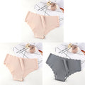 VDOGRIR 3Pcs/Lot Sexy Women&#39;s Mid Rise Panties Set Underwear Seamless Solid Color Briefs Comfortable Underpants Lady Lingerie