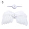 2pcs/set Cute Newborn Angel Feather Wings with Baby Girl Rose Flower Headband Hair Accessories for Infant Photography Props