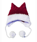 BomHCS Cute Fox Ears Beanie Winter Warm 100% Handmade Knit Hat