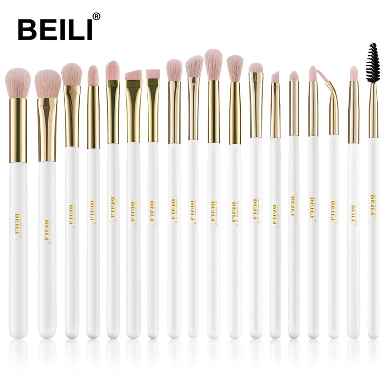 BEILI Black 10-19Pcs Makeup Brushes Natural Hair Eyeshadow Blending Eyeliner Makeup Brush Set Shader Eyebrow brochas maquillaje