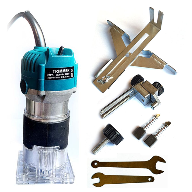 220V 800W Woodworking Electric Trimmer Wood Milling Engraving Slotting Trimming Machine Hand Carving Router EU Plug 6.35mm