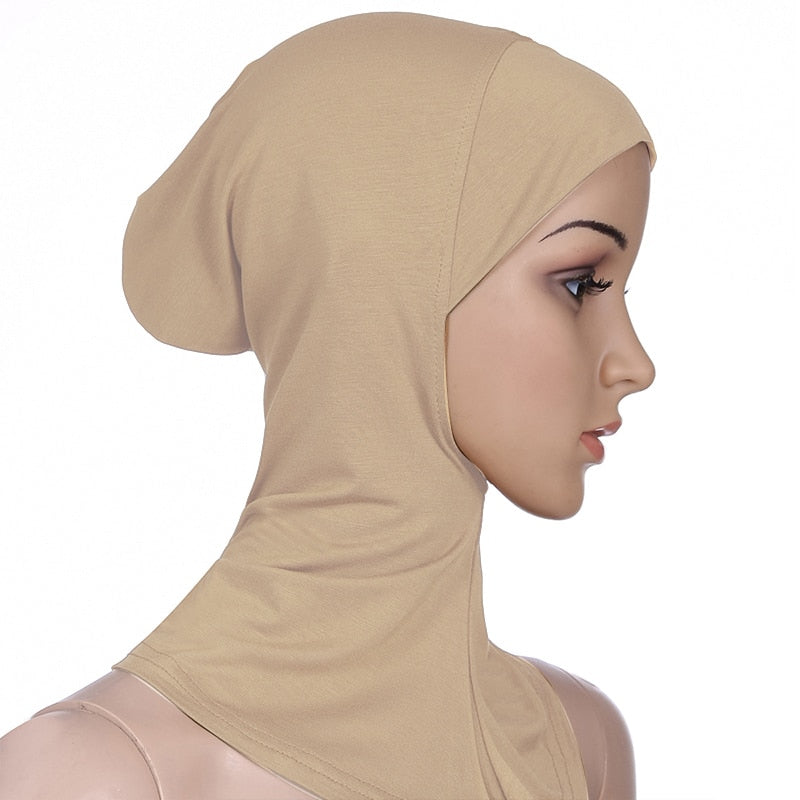 New Fashion Muslim Underscarf Women Veil Hijab Islamic Soft Cotton Solid Color Elastic Comfortable Breathable Casual Turbans