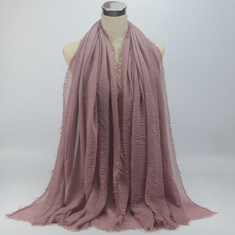 wholesale price 70*180cm women muslim crinkle hijab scarf femme musulman soft cotton headscarf islamic hijab shawls and wraps