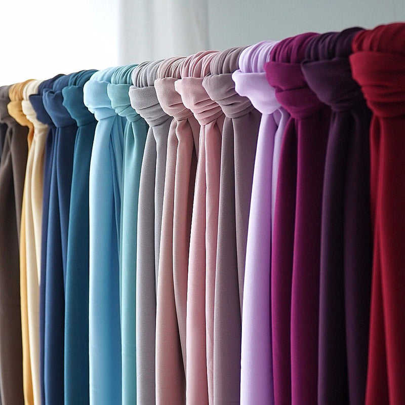 Muslim new Bubble Chiffon Hijab Scarf Women Solid Color Soft Long Shawls and Wraps Georgette Islamic Head Scarves Ladies Hijabs