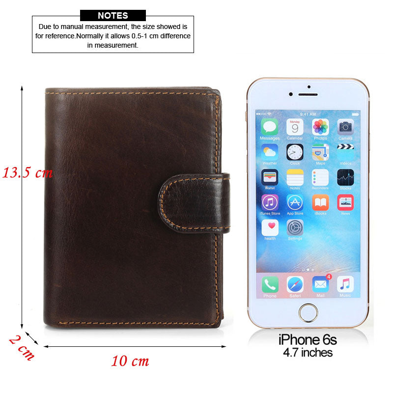 MACHOSSY Men Wallet Cowhide Genuine Leather Wallets Coin Purse Clutch Hasp Open Top Quality Retro Short Wallet 13.5cm*10cm