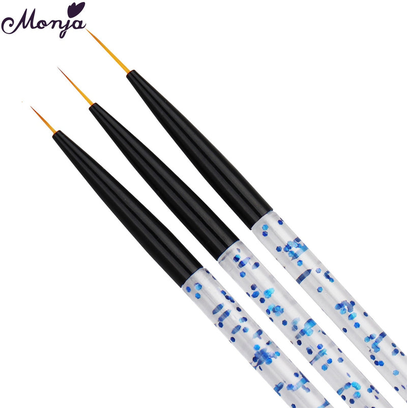 3PCS/Set Professional Liner Painting Pen Nail Art Brush Nail Art UV Gel Brush Pen Art Salon Home Use Gel Nail Brush Durable New