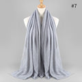 2021 NEW Flocked Bubble Cotton Scarf Hijabs For Muslim Women Soild Color Breathable Islamic Headscarf Arab Head Scarves