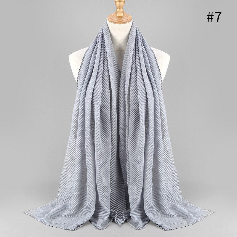2021 NEW Flocked Bubble Cotton Scarf Hijabs For Muslim Women Soild Color Breathable Islamic Headscarf Arab Head Scarves