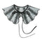 Royal Style Cotton Fake Collar Shawl Wrap Hollow Out Floral Lace Ruffled Trim Necklace Pointed Triangle Lapel Blouse