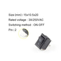 10 Pcs/lot KCD11 2 Pin 10x15mm Mini Push Button Switch SPST 3A 250V AC Snap-in On/Off Boat Rocker Switch 1Black Red White Gray