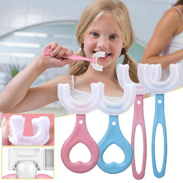 Baby Toothbrush Children 360 Degree U-shaped Child Toothbrush Teethers Baby Brush Silicone Kids Teeth Oral Care Cleaning