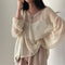 Karrram Lazy Style Full Sleeves Jumpers Tops Hollow Out Sexy Women Fashion Casual Streetwear Chic Femme Sweaters Pullovers